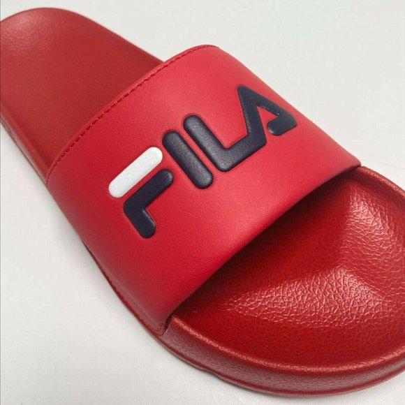 Men’s Fila Drifter Red | Navy | White Signature Flip Flops NWT main image 2